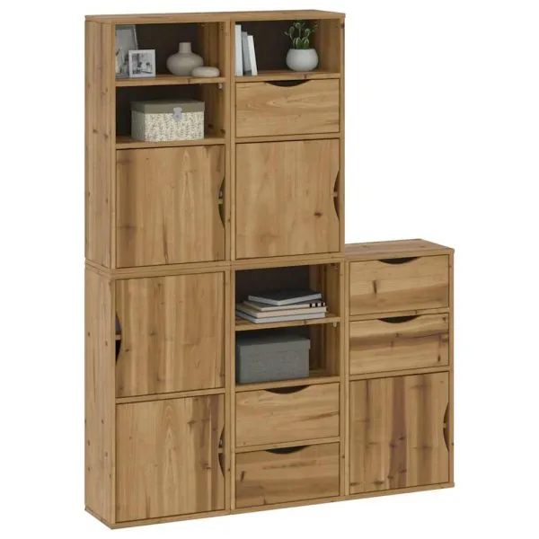 Dulapuri laterale 5 buc „ODDA” 40x24x79 cm lemn masiv de pin