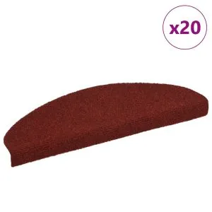 Covorașe scară autoadezive 20 buc Roșu 65x21x4 cm