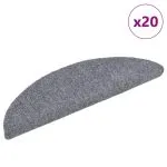 Covorașe scară autoadezive 20 buc Gri deschis 56x17x3 cm