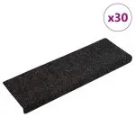 Covorașe scară autoadezive 30 buc Negru 65x21x4 cm