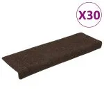 Covorașe scară autoadezive 30 buc Maro 65x21x4 cm