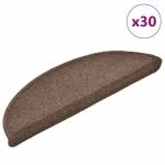 Covorașe scară 30 buc cafea maro 56x17x3 cm