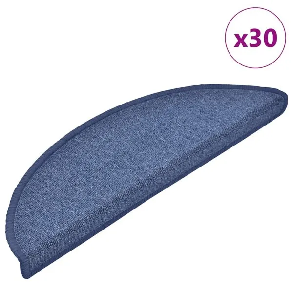 Covorașe scară 30 buc Albastru 56x17x3 cm