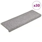 Covorașe scară 30 buc 65x21x4 cm gri deschis