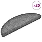 Covorașe scară 20 buc gri închis 56x17x3 cm
