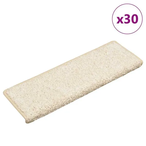 Covorașe scară 30 buc 65x21x4 cm alb