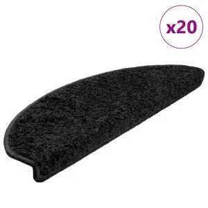 Covorașe scară 20 buc Negru 65x21x4 cm