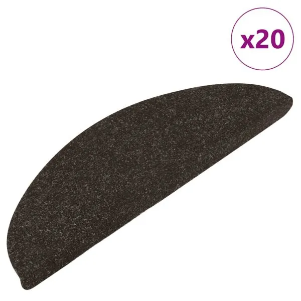 Covorașe scară autoadezive 20 buc Antracit 56x17x3 cm