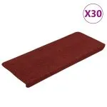 Covorașe scară autoadezive 30 buc Roșu 65×22,5×3,5 cm