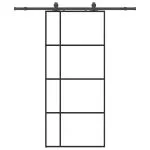Ușă glisantă cu set de feronerie neagră 90×205 cm Sticlă ESG