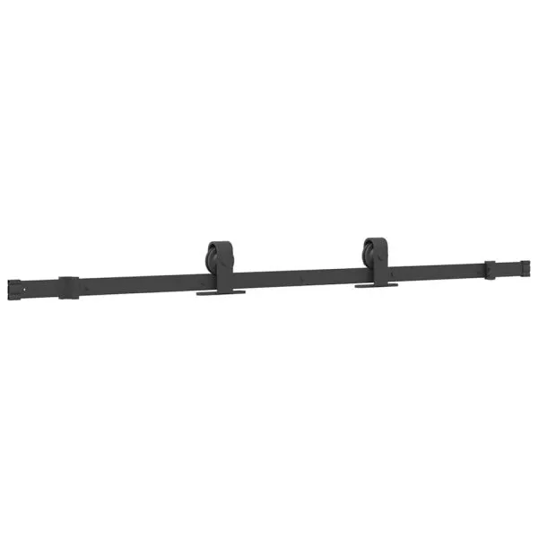 Ușă glisantă cu set feronerie neagră 76x205cm sticlă securizată