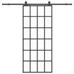 Ușă glisantă cu set de feronerie neagră 90×205 cm Sticlă ESG