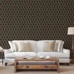 DUTCH WALLCOVERINGS Tapet „Geometric”, negru și auriu
